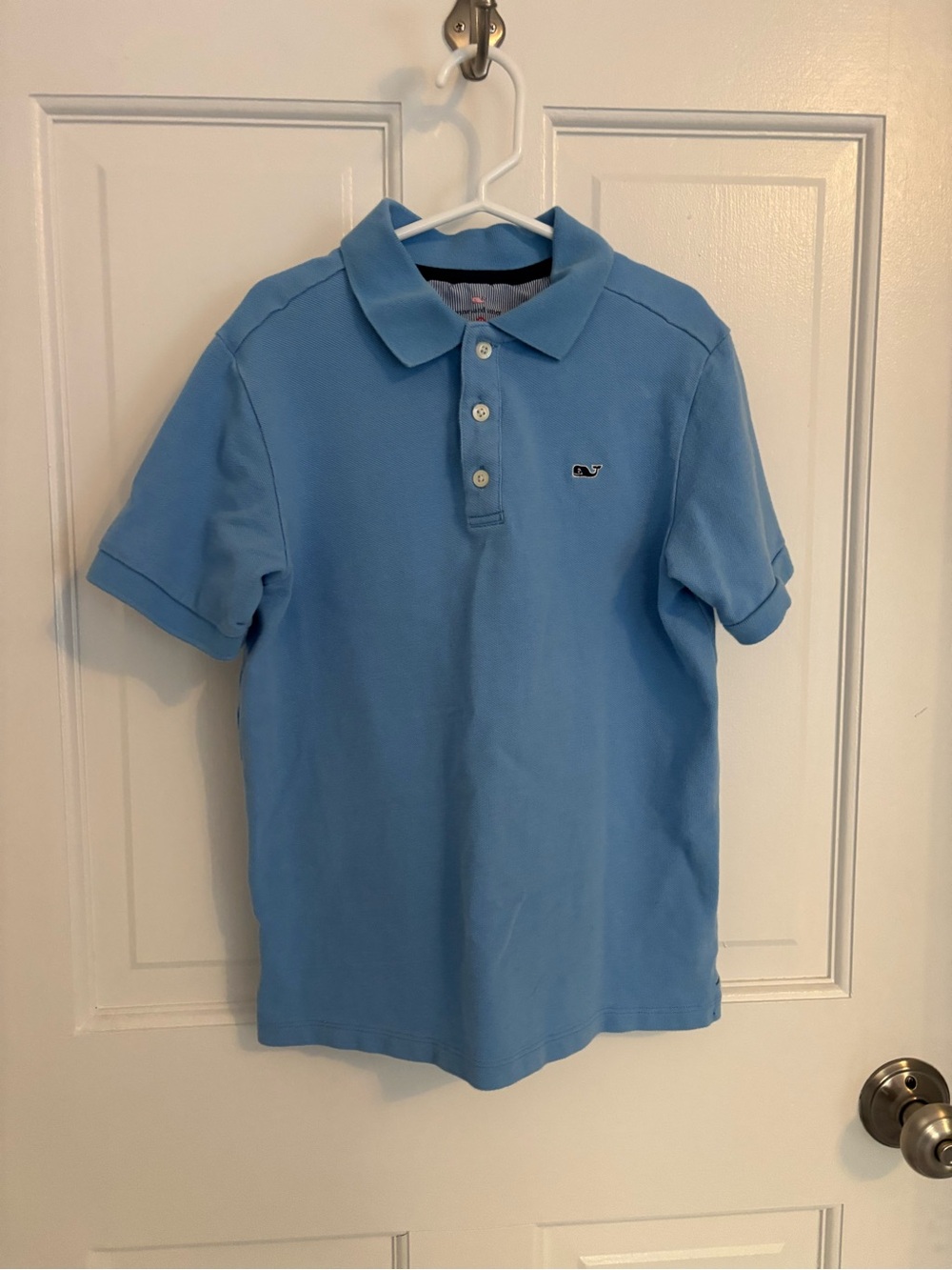 Vineyard Vines Light Blue Boys Polo with Whale Patch